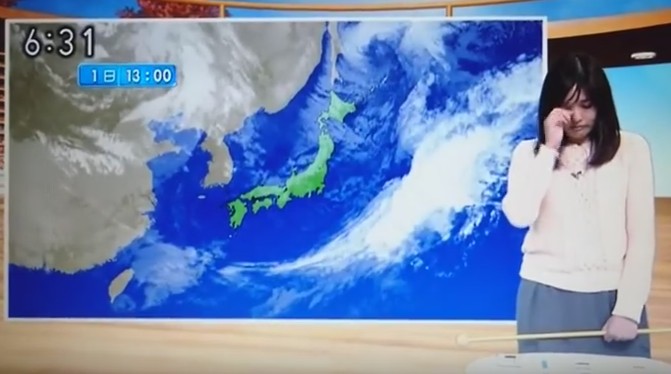 岡田みはるさん(NHK山形気象予報士)が本番中に泣いた【動画有り】